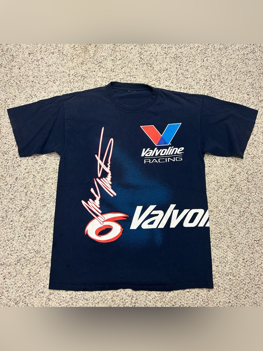 Vintage NASCAR Valvoline Wrap Around Mark Martin Martin Shirt Medium AOP 90s